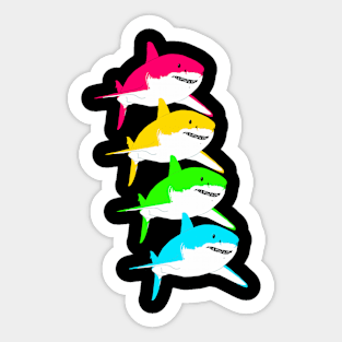 Cute Great white shark (Carcharodon carcharias) colorful Sticker